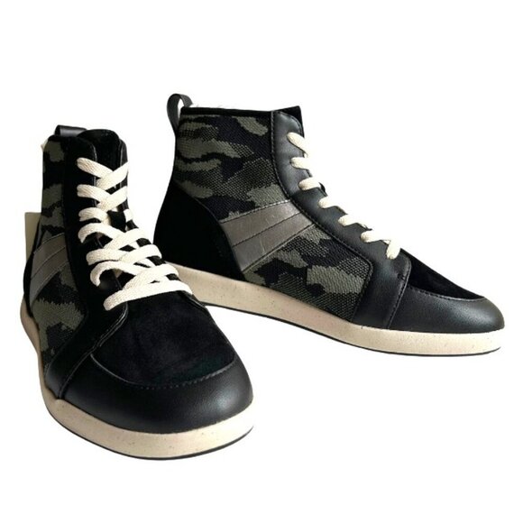 NWT SANCTUARY Major Mixed Media Camo High Top Printed Sneaker Boots Size 8 - Picture 1 of 8